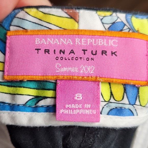 Banana Republic x Trina Turk Summer 2012 Sateen Black Shorts Size 8 - Picture 4 of 5